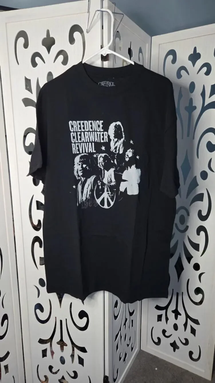Creedence Clearwater Revival CCR Graphic T-Shirt Band Tee Black Men's XL nwot